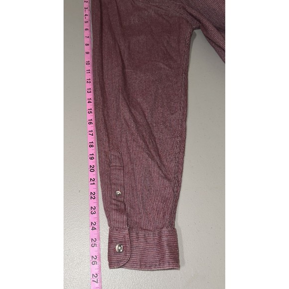 Eddie Bauer Sonoma Heathers Button Down Shirt Men XL Tall Red Flannel 100 Cotton - Picture 6 of 7